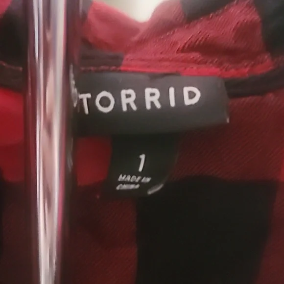 Torrid Relaxed Fit Brushed Rayon Button-Up Shirt Size 1 - Picture 7 of 9